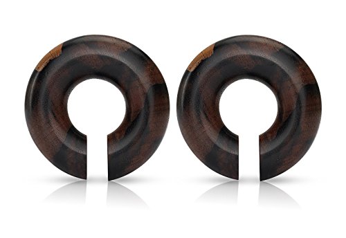 Organic Areng Wood Round Plug Earrings - Available in Multiple Sizes - Sold as a Pair