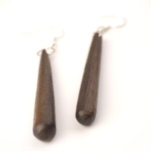81stgeneration Women’s Wood .925 Sterling Silver Long Brown Dangle Earrings