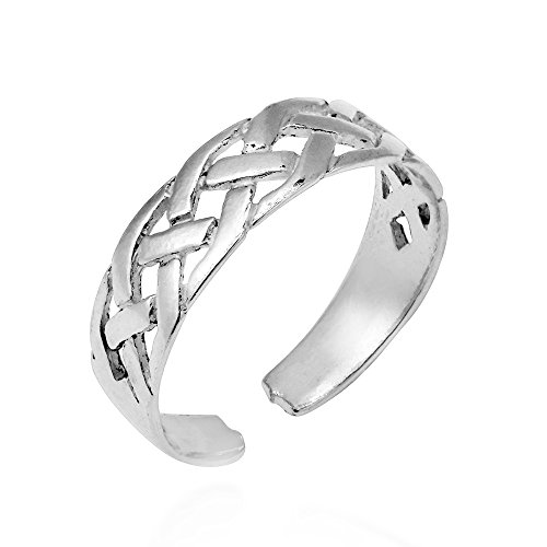 AeraVida Interwoven Celtic Knot .925 Sterling Silver Toe Ring or Pinky Ring