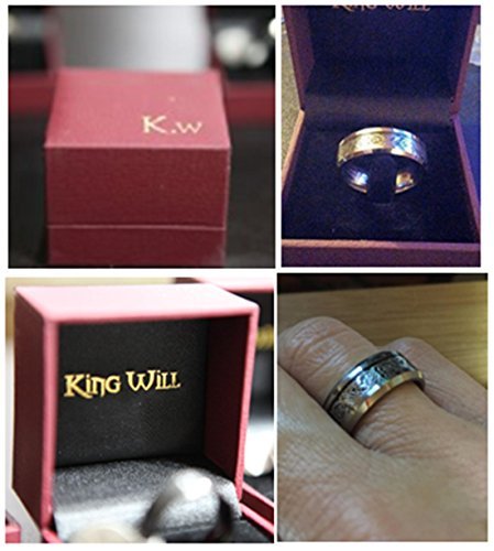 King Will DRAGON Men Tungsten Carbide Ring Wedding Band 8mm Silver Celtic Dragon Inlay Polish Finish