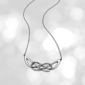 Sterling Silver Celtic Knot Infinity Loop Necklace, 18″