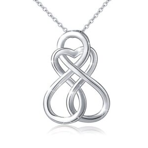 ATHENAA S925 Sterling Silver Celtic Knot Infinity Love Pendant Necklace and Earring Set