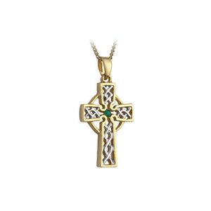 Tara Filigree Celtic Cross Necklace Silver & Gold Plated Irish Made