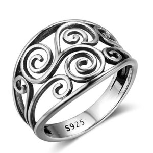 PHOCKSIN Sterling Silver Irish Celtic Knot Ring for Women Girl Anniversary Rings Mothers Day Gifts Jewelry