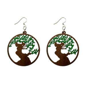 Green Tree “Bonsai” Renewable Natural Wood Earrings