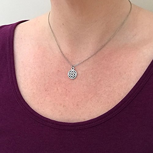 Loralyn Designs Small Celtic Knot Necklace Pewter Pendant Stainless Steel Chain (16-24 Inch)