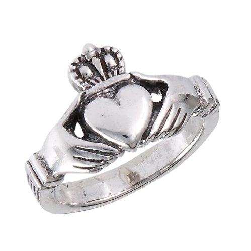 .925 Sterling Silver Traditional Claddagh Celtic Ring