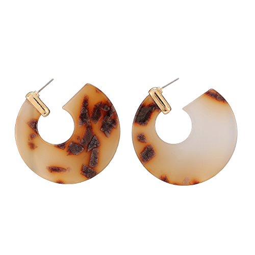 LILIE&WHITE Fashion Marble Effect Acrylic Hoop Earrings For Women in Animal Print Acrylic Jewelry
