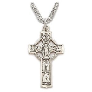 Sterling Silver 1″ Celtic cross Necklace with images . 20″ stainless steel chain