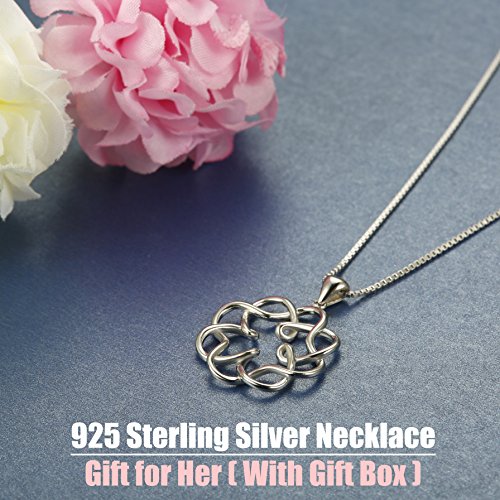 Funrun Jewelry 925 Sterling Silver Celtic Knot Pendant Necklace For Women Girls Infinity Necklace Endless Love