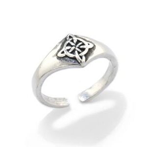 Sterling Silver Celtic Knot Northern Star Toe Pinky Ring