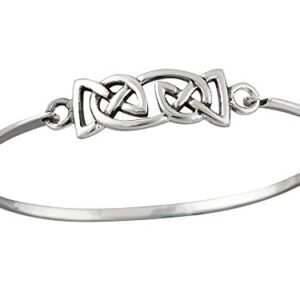 Sterling Silver Celtic Knot Trinity Bangle Bracelet