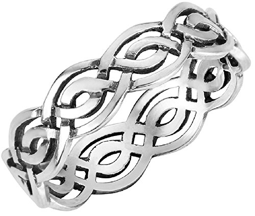 CloseoutWarehouse Sterling Silver Wicca Weave Celtic Ring (Sizes 3-15)