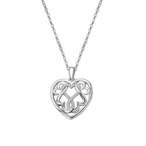 LIUANAN 925 Sterling Silver Infinity Heart Necklace Luck Celtic Knot Heart Pendant Gift For Girls Women (Infinity Heart Necklace)