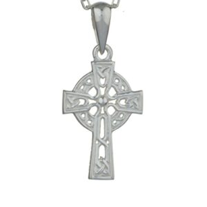 Celtic Cross Sterling Silver Pendant with 18″ Silver Chain