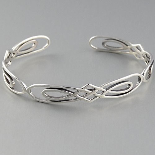 Sterling Silver Celtic Knot Infinity Cuff Bracelet