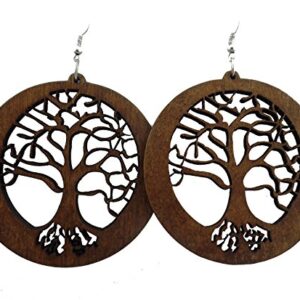 Tree of Life Earrings – Wood Earrings – Tree Earrings – Wooden Earrings Circle of Life